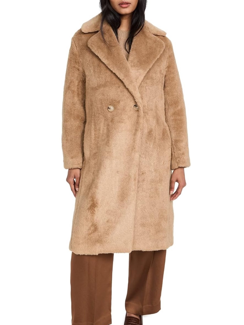 Vince Camel Brown Teddy Faux Fur Coat